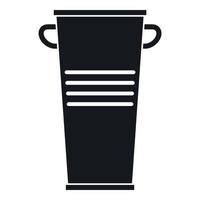Trash can with handles icon, simple style vector