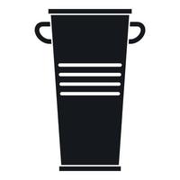 Trash can with handles icon, simple style vector