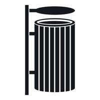 Public trash can icon, simple style vector