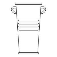 Garbage tank with handles icon, outline style vector