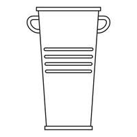 Garbage tank with handles icon, outline style vector