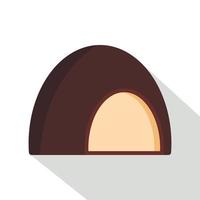 Chocolate souffle icon, flat style vector