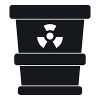 icono de papelera que contiene residuos radiactivos vector