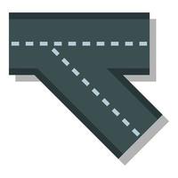 Turn road icon, flat style vector