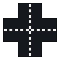 Crossroad icon, simple style vector