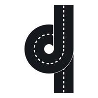 Road junction icon, simple style vector