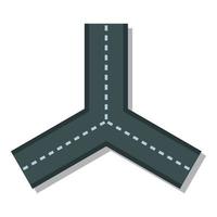 Three roads icon, flat style vector