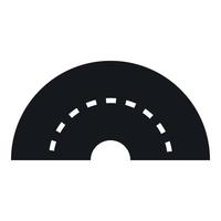 Round turning road icon, simple style vector