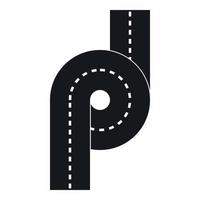 Little road junction icon, simple style vector