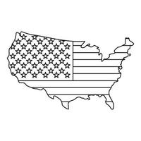 American map icon , outline style vector