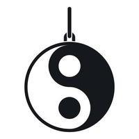 Yin Yang symbol icon, simple style vector