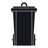 Garbage bin icon, simple style vector