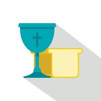 Bowl and bread icon , flat style vector