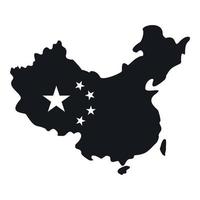 Map of China icon, simple style vector