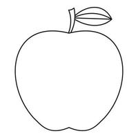 Apple icon, outline style vector