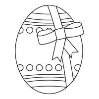 Big easter egg icon , outline style vector