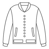 icono de chaqueta deportiva clásica, estilo de esquema vector