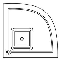 icono de campo de béisbol americano, estilo de esquema vector