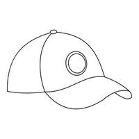 icono de gorra de béisbol, estilo de contorno vector