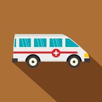 Ambulance car icon, flat style vector