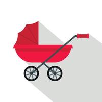 Pram icon, flat style vector