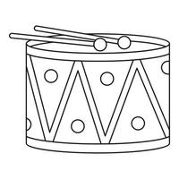 Drum toy icon, outline style vector