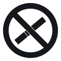 Sign prohibiting smoking icon, simple style vector