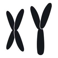 icono de cromosomas humanos, estilo simple vector