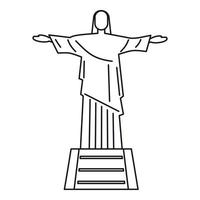 estatua de jesucristo, icono de río de janeiro vector