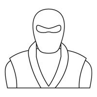 icono de hombre ninja, estilo de esquema vector