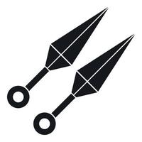 Ninja weapon kunai icon, simple style vector