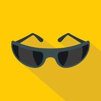 Black sunglasses icon, flat style vector