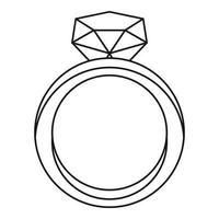 Ring icon, outline style vector