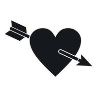 Heart with arrow icon, simple style vector