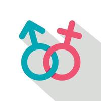 Male and female symbol icon, flat style vector