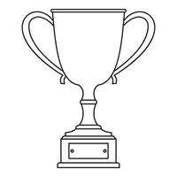 Trophy cup icon, outline style vector