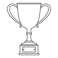 icono de copa de trofeo, estilo de esquema vector