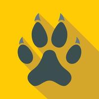 Cat paw icon, flat style vector