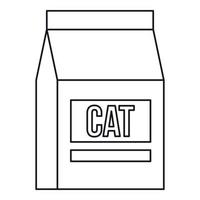 icono de bolsa de comida para gatos, estilo de esquema vector