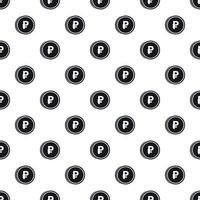 Coin with Ruble, Russia sign pattern, simple style vector