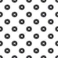 Coin with Lao kip sign pattern, simple style vector