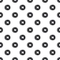 Coin with Nairas sign pattern, simple style vector