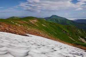 It's cold up here. Majestic Carpathian mountains. Beautiful landscape. Breathtaking view photo
