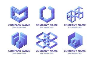 Set of Geometric Shapes Logo vector