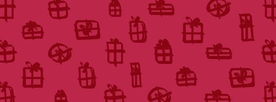 Horizontal background with gift boxes vector illustration