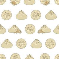 Xiao Long Bao seamless pattern with dumplings vector illustration