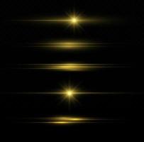 Horizontal beams of light. Beautiful light reflections. Glowing stripes on a light background. Glowing abstract sparkling background. Set of white horizontal highlights. Laser beams. spark and stars. vector