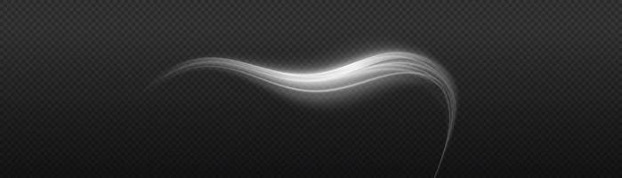 White glowing shiny lines effect vector background. Luminous white lines of speed. Light glowing effect. Light trail wave, fire path trace line and incandescence curve twirl.