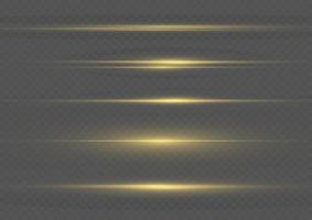 Horizontal beams of light. Beautiful light reflections. Glowing stripes on a light background. Glowing abstract sparkling background. Set of white horizontal highlights. Laser beams. spark and stars. vector