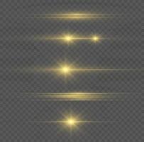 Horizontal beams of light. Beautiful light reflections. Glowing stripes on a light background. Glowing abstract sparkling background. Set of white horizontal highlights. Laser beams. spark and stars. vector